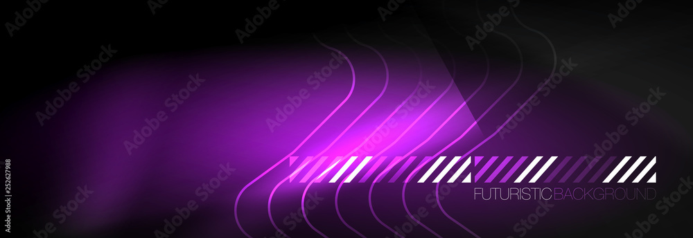 Dark neon light glowing template, abstract vector background lines Dark neon light glowing template, abstract vector background lines