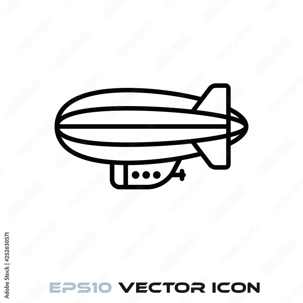 Blimp vector line icon Blimp vector line icon