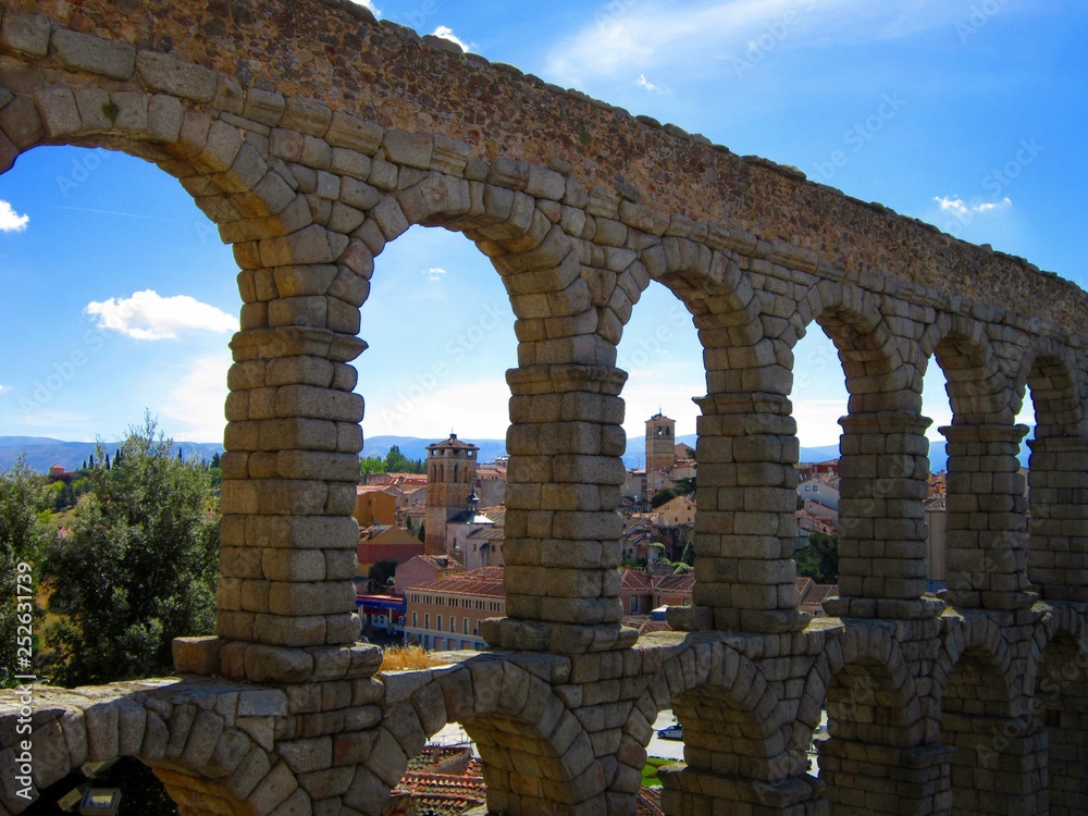 roman aqueduct in segovia spain