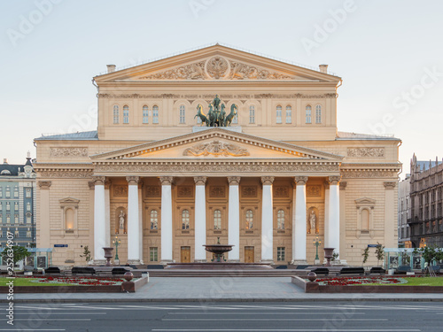 Historic building of famous Bolshoi Theatre  landmark in Moscow  Russia.