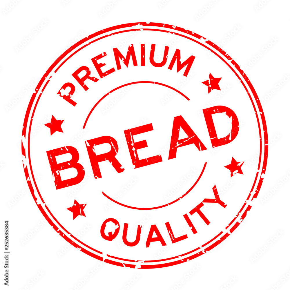 Grunge red premium quality bread round rubber seal stamp on white background Grunge red premium quality bread round rubber seal stamp on white background