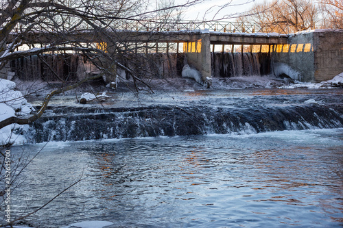 dam in winter