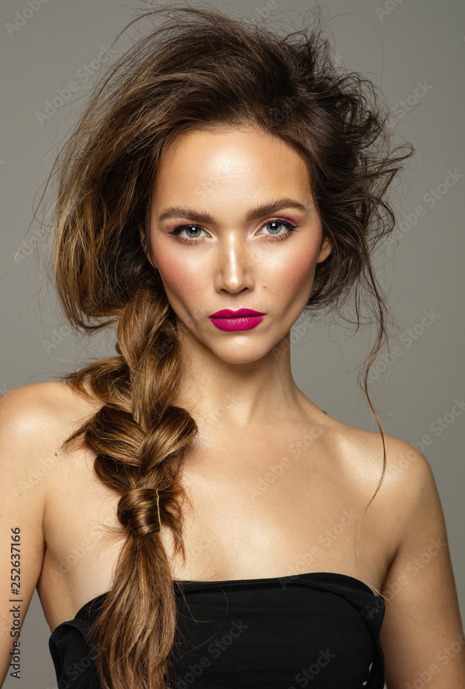 Beautiful fashion woman with braid Beautiful fashion woman with braid