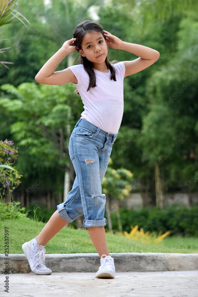 Beautiful Minority Adolescent Dancing Standing Beautiful Minority Adolescent Dancing Standing