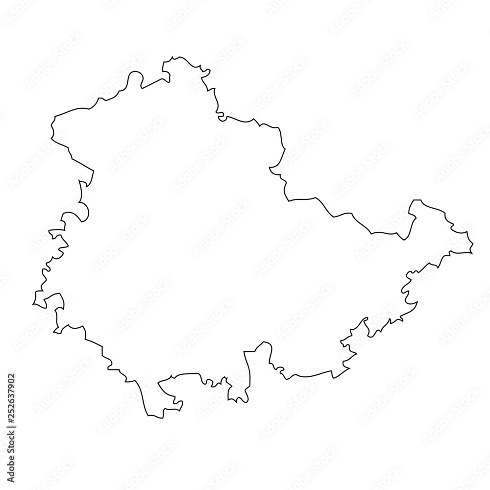 Freistaat Thuringen, Erfurt - map region of Germany