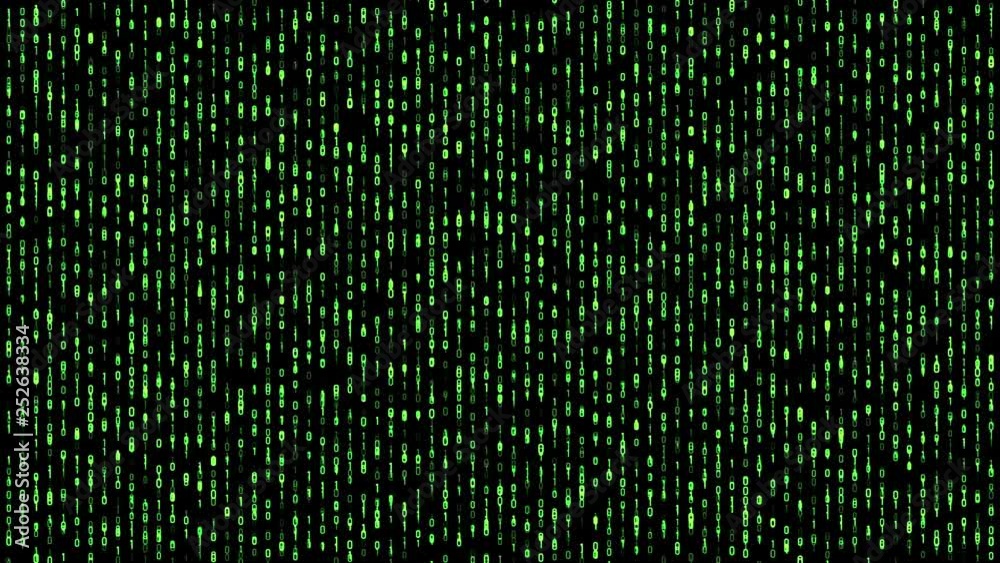 Digital matrix binary falling down green Digital matrix binary falling down green