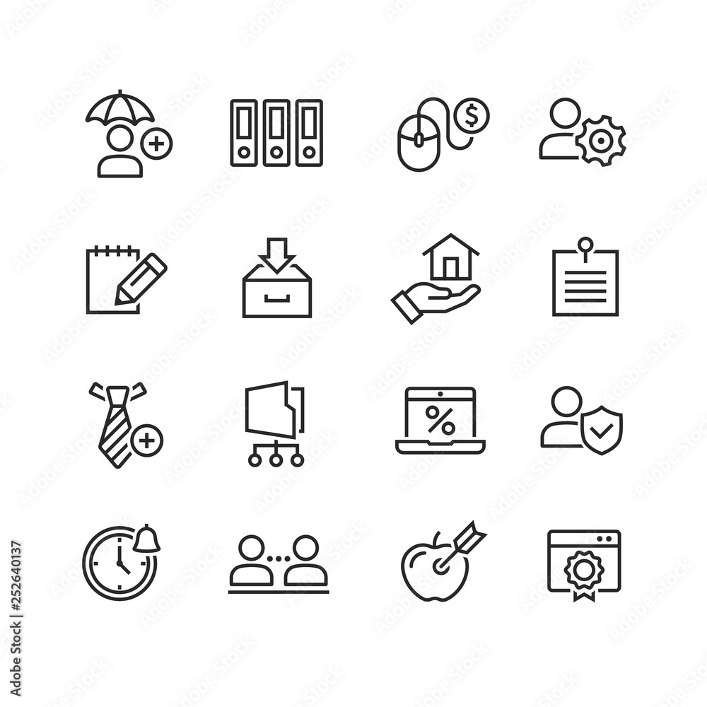 Fototapeta premium office work icons