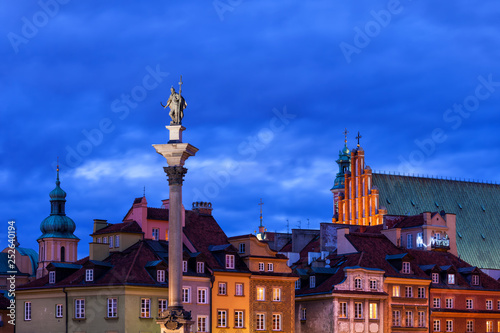 Old Town Evening Skyline In City Of Warsaw