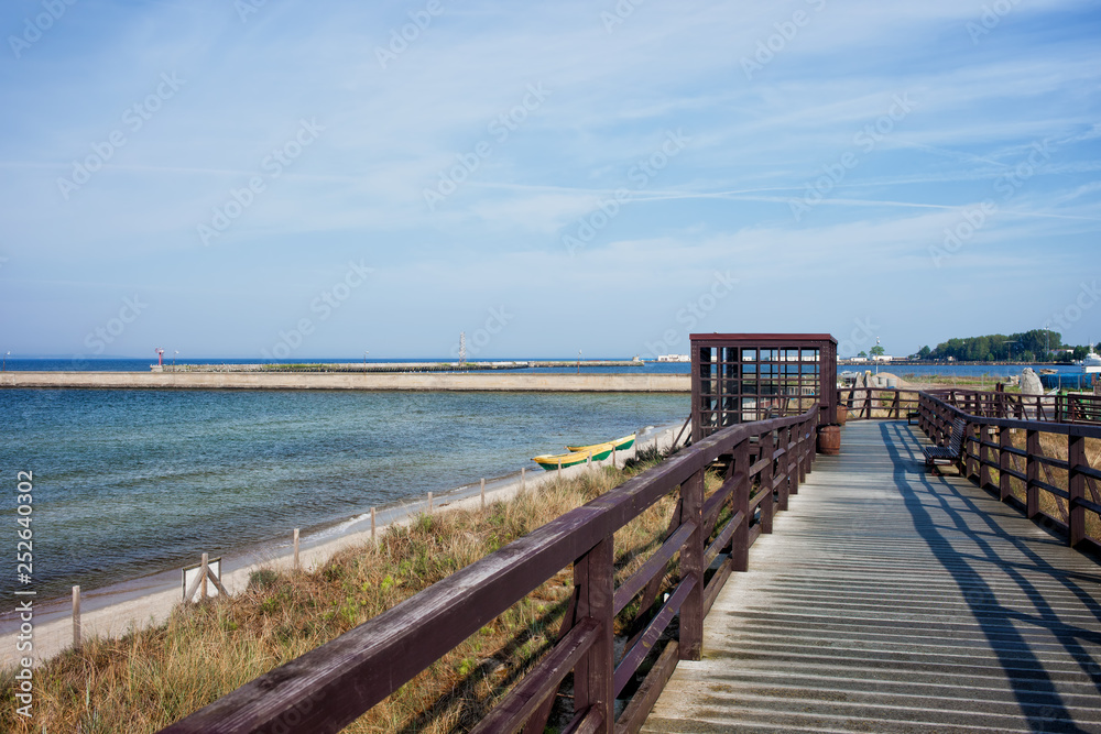 Boardwalk Promenade Along Baltic Sea In Hel