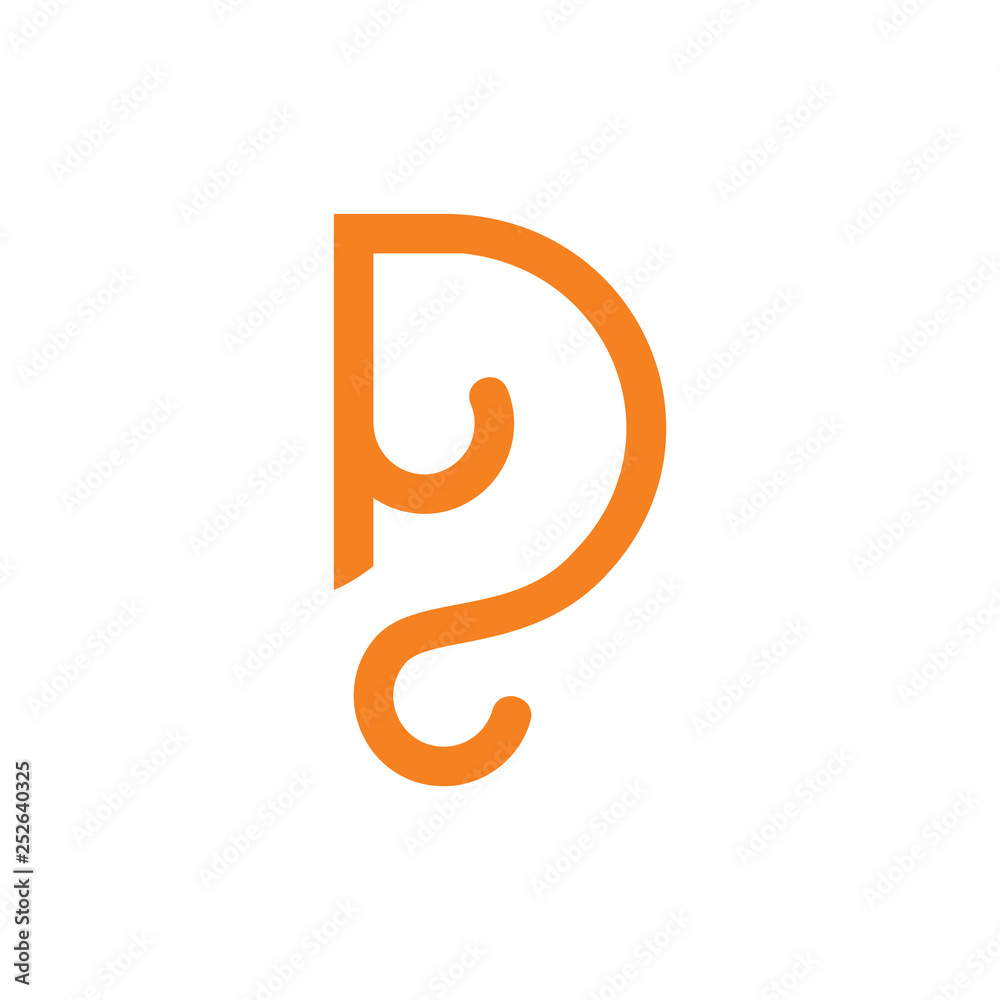 letter d simple curves geometric line logo letter d simple curves geometric line logo