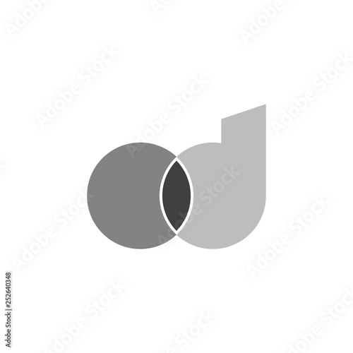 letters od linked circle simple logo vector