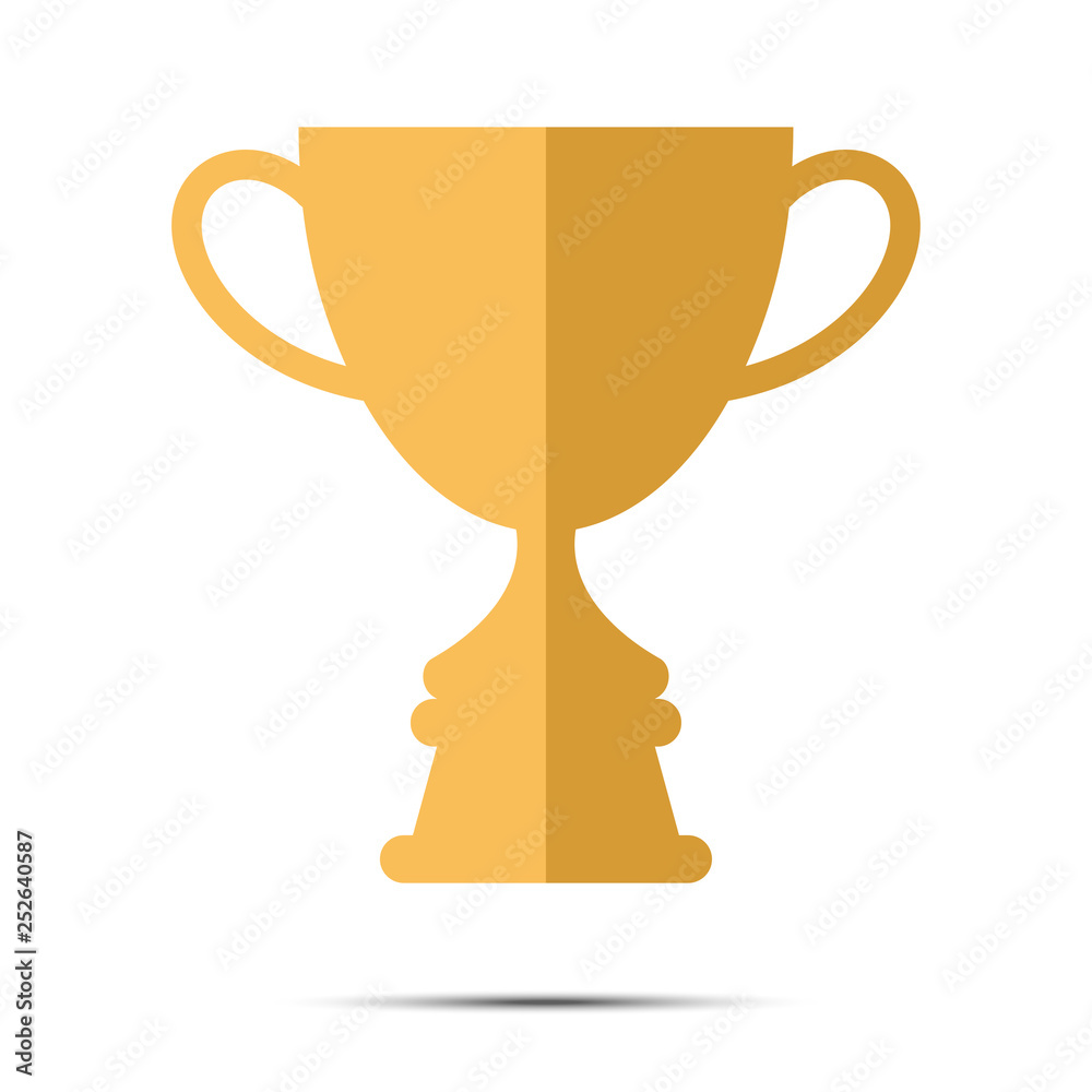 Vector winner cup flat icon. Golden symbol of win Vector winner cup flat icon. Golden symbol of win