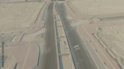 aerial view of large construction in the desert. Dammam North Housing Infrastructure Works Saudi Arabia photo