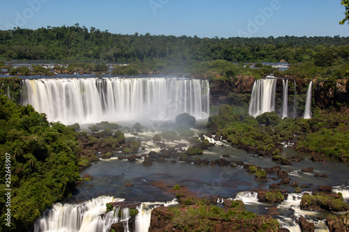 Amazing view of Iguazu Falls  one of the new seven wonders of the world  on the border with Brazil and Argentina.