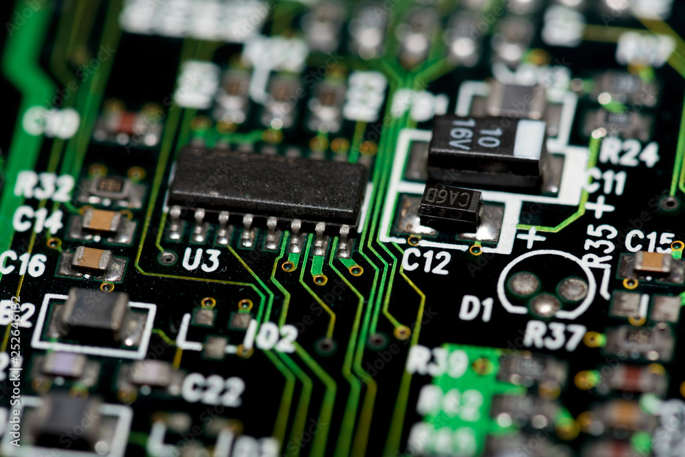 Abstract,close up of Mainboard Electronic computer background. (logic board,cpu motherboard,Main board,system board,mobo)