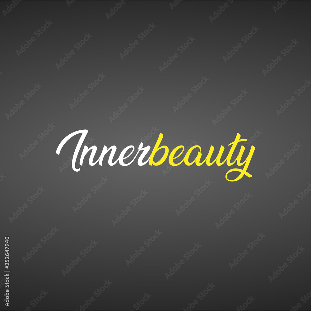 Fototapeta premium innerbeauty. Love quote with modern background vector