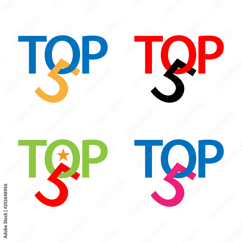 Top five stock icon. Colorful icon. flat design Top five stock icon. Colorful icon. flat design