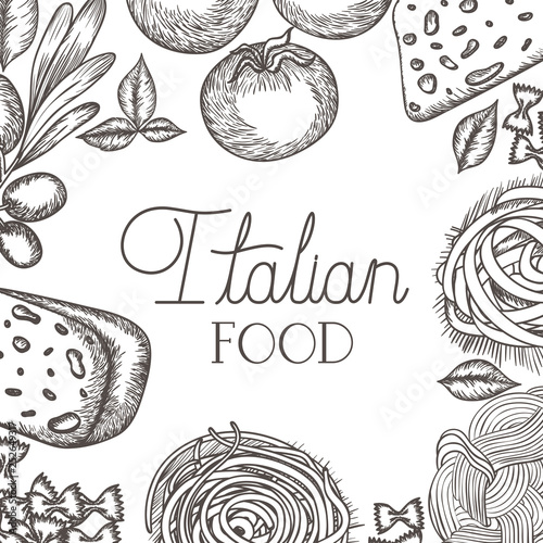 pattern of delicious italian food