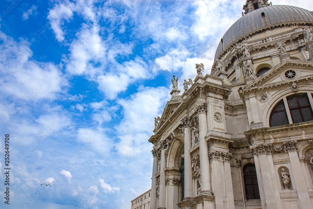Basilica Santa Maria della Salute on embankment of Canal Grande in Venice, Italy