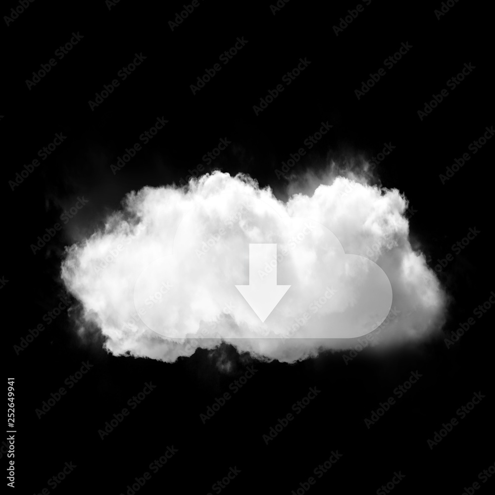 Cloud data shape illustration concept isolated over black background