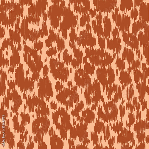 Seamless leopard wild nature embroidery pattern. Vector animal print.