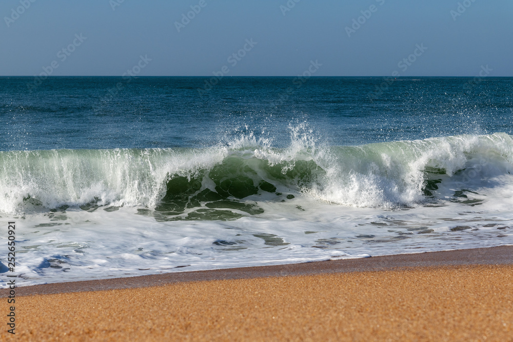 Foamy Atlantic ocean water, Portugal coast.