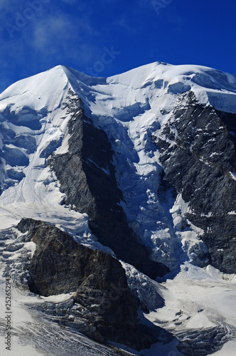 Swiss alps: The Piz Buin glacier at Bernina group mountains near Pontresina in the upper Engadin