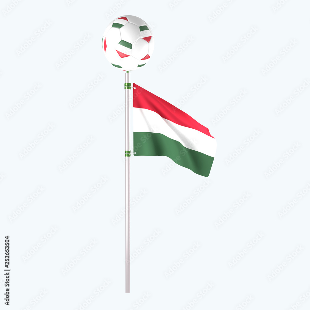 3D rendered country flag with soccerball