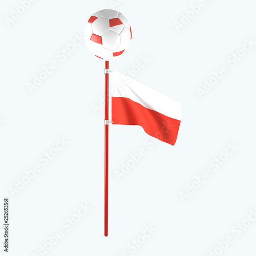 Obraz na płótnie 3D rendered country flag with soccerball w salonie