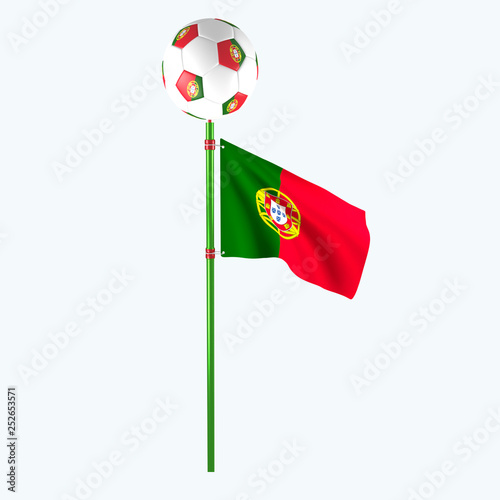 Obraz na płótnie 3D rendered country flag with soccerball w salonie