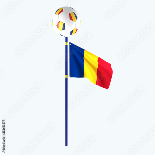 Obraz na płótnie 3D rendered country flag with soccerball w salonie