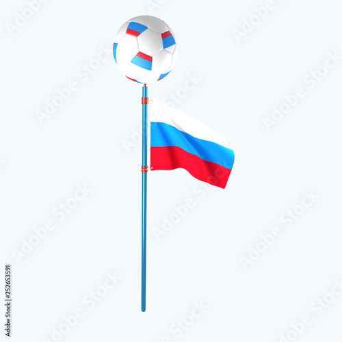 Obraz na płótnie 3D rendered country flag with soccerball w salonie