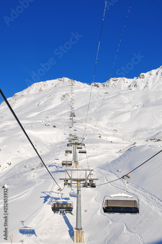 Swiss alps: mountain transport to the White- and Redhorn in Lenzerheide