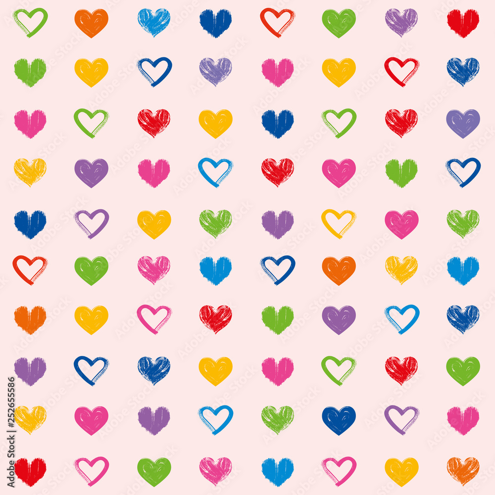 Hearts love theme valentine's day seamless pattern background 4