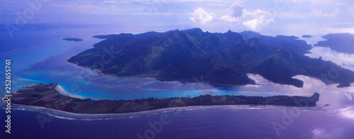 Airshot from Moorea Island in French Polynesia