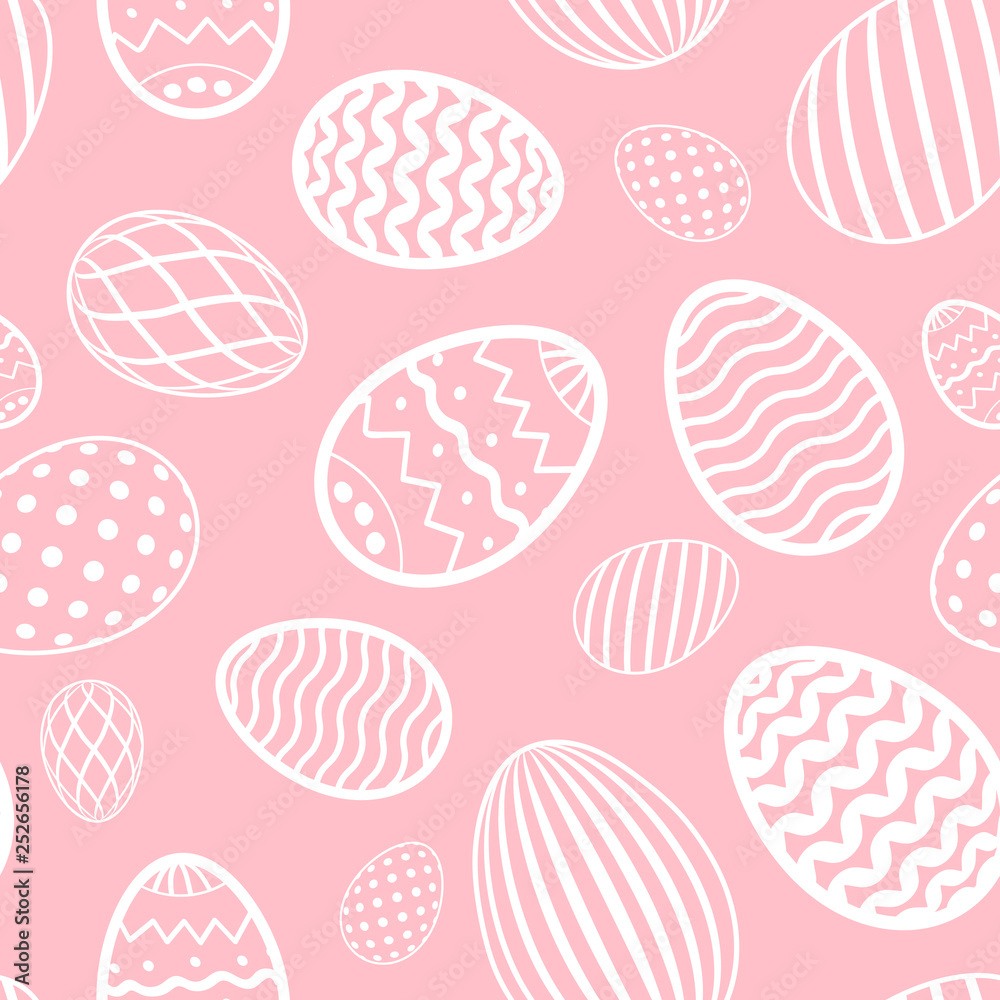 Easter egg seamless pattern. Pastel color, holiday eggs texture. Simple abstract decorative template for Happy Easter celebration. Stylized cute ornament wallpaper, card, fabric. Vector illustration Easter egg seamless pattern. Pastel color, holiday eggs texture. Simple abstract decorative template for Happy Easter celebration. Stylized cute ornament wallpaper, card, fabric. Vector illustration