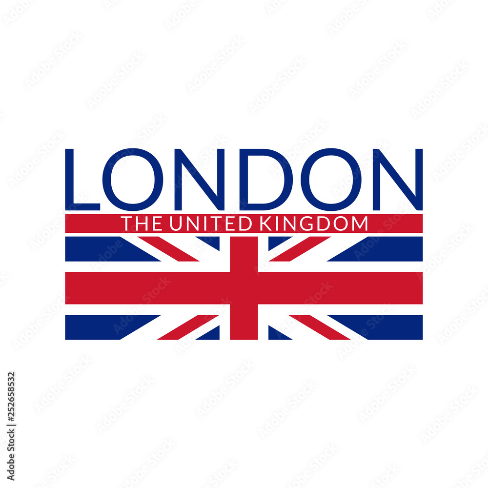 London text. Typography design with England or UK flag. London city banner, poster, Tee print, T-shirt graphics with British flag. Vector illustration. London text. Typography design with England or UK flag. London city banner, poster, Tee print, T-shirt graphics with British flag. Vector illustration.