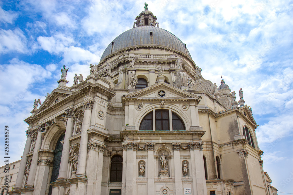 Basilica Santa Maria della Salute on embankment of Canal Grande in Venice, Italy