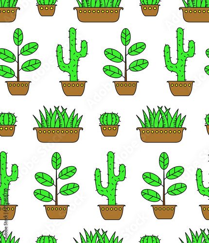 seamless vector pattern withplants