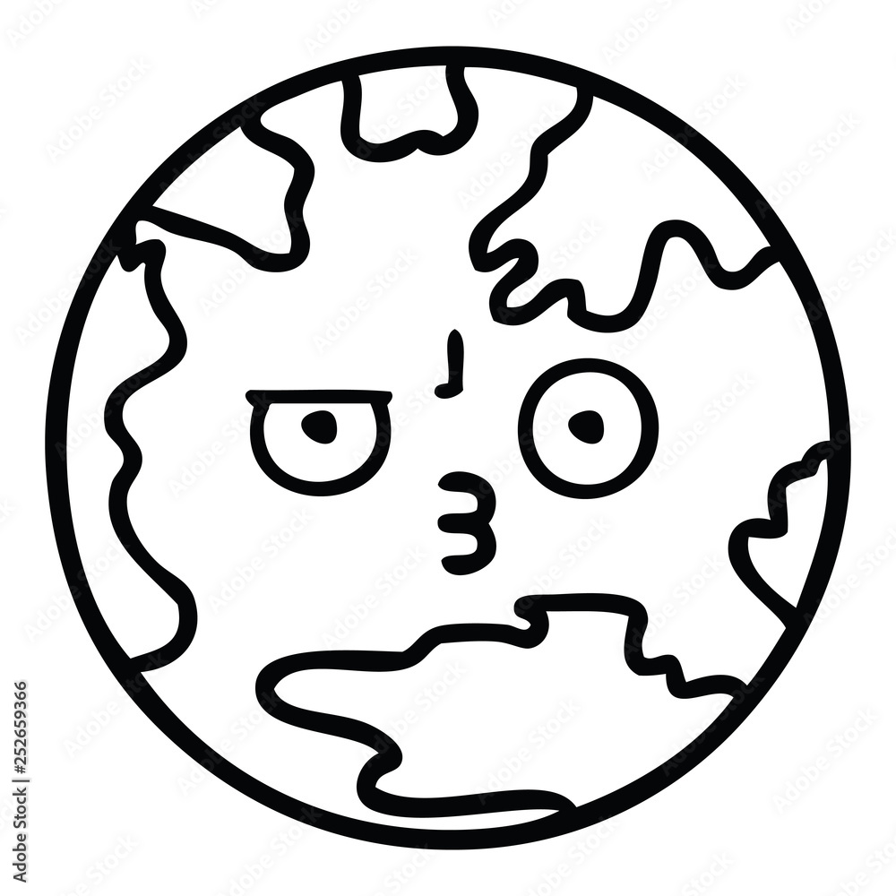 line drawing cartoon planet earth line drawing cartoon planet earth