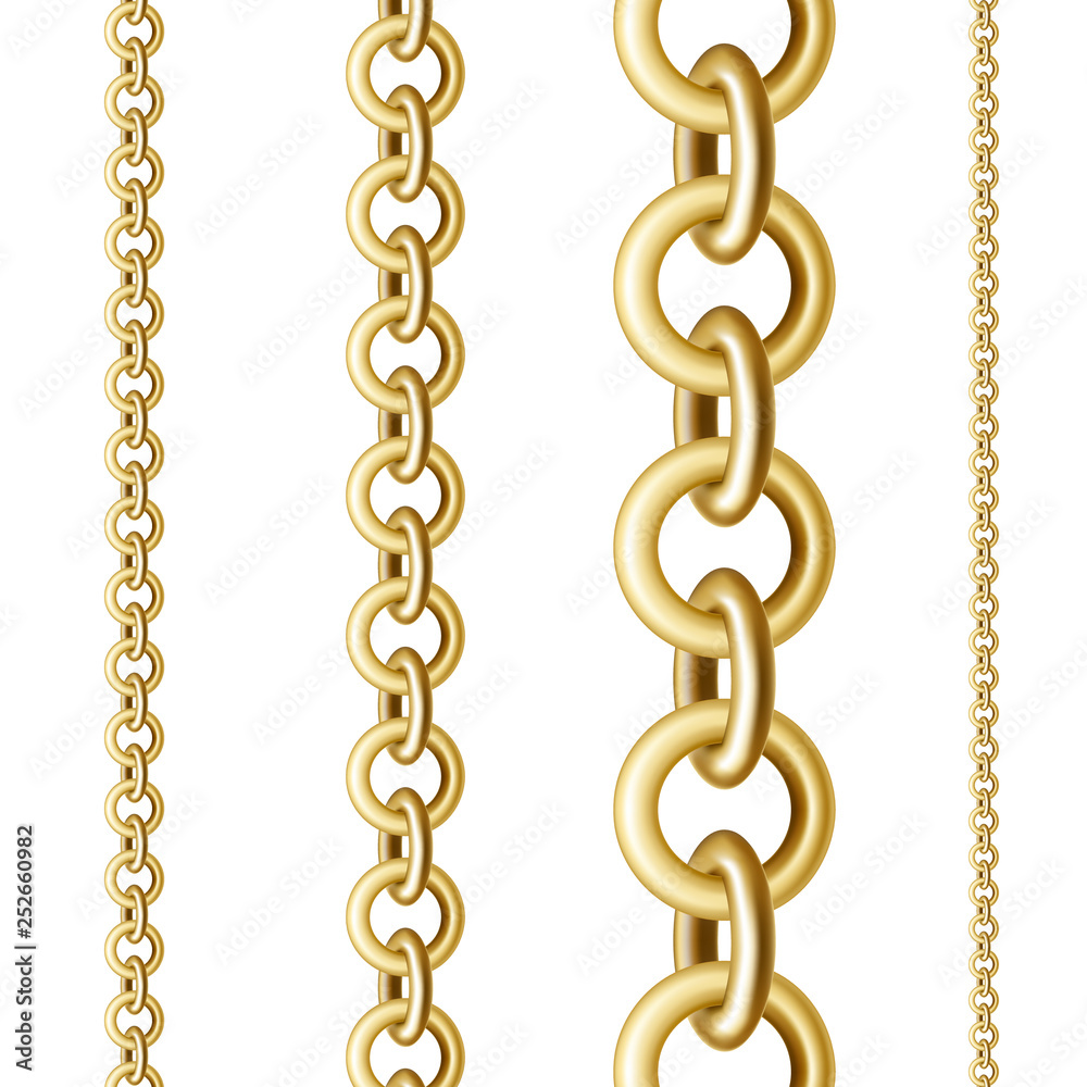 Obraz premium Gold chains in different sizes