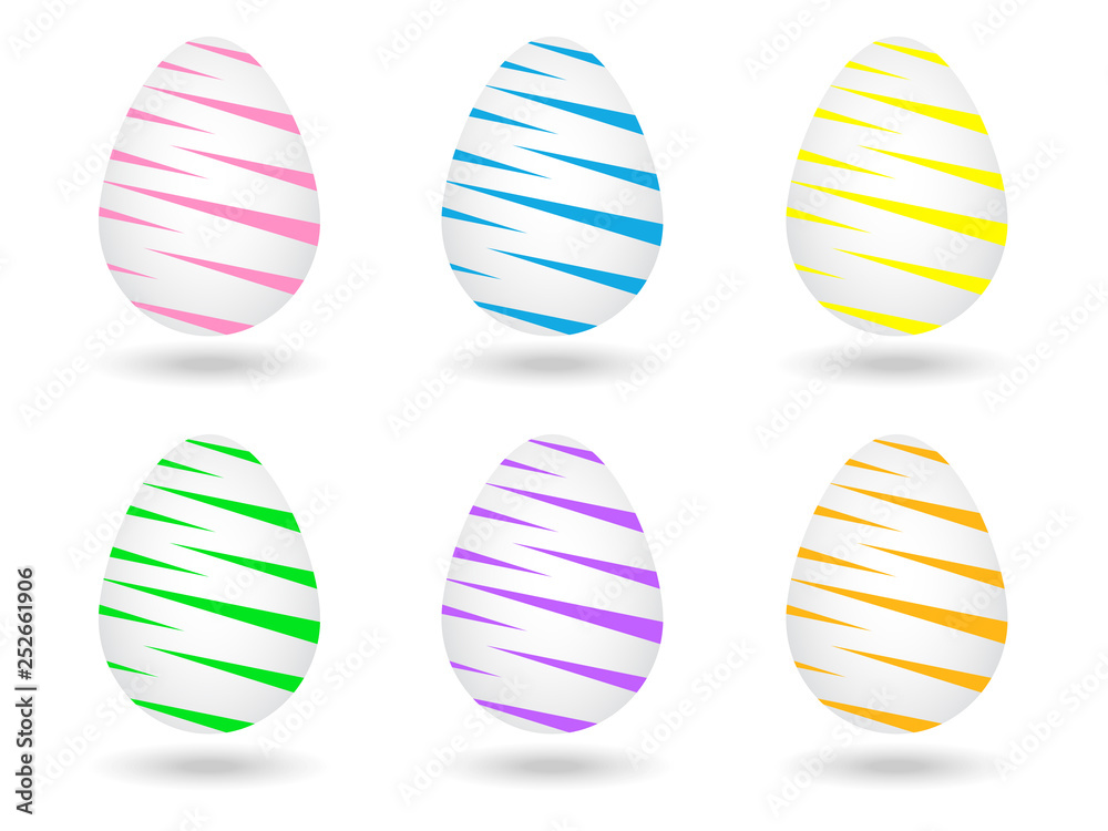 A set of patterned painted eggs, the concept of the holiday of spring Easter A set of patterned painted eggs, the concept of the holiday of spring Easter