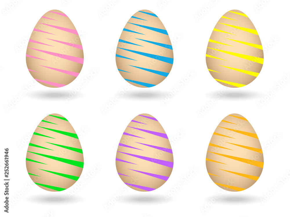 A set of patterned painted eggs, the concept of the holiday of spring Easter A set of patterned painted eggs, the concept of the holiday of spring Easter