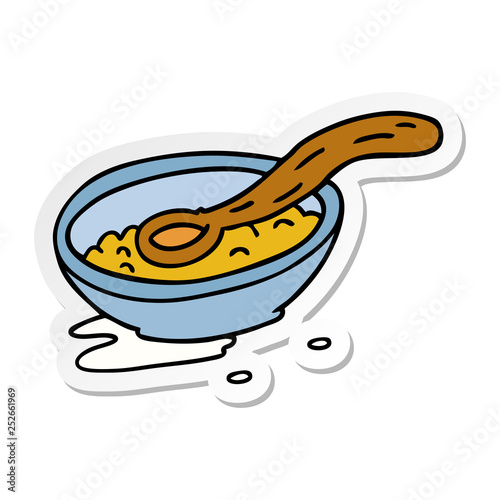 sticker cartoon doodle of a cereal bowl photo