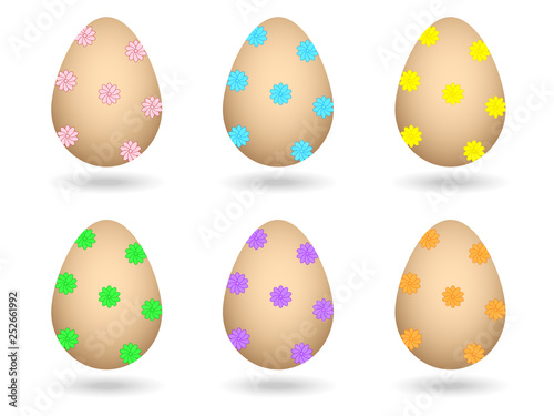 A set of patterned painted eggs, the concept of the holiday of spring Easter photo