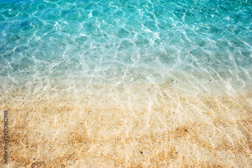 clear sea water with sunlight