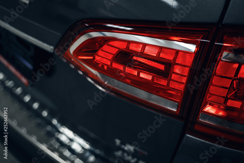 Close-up of the rear light of a modern car. Led optics of the car. Detail on the rear light of a car. Car detail. Developed Car's rear brake light © svetlichniy_igor