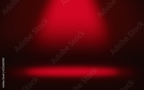 Red light empty backdrop or background, Concept for product display