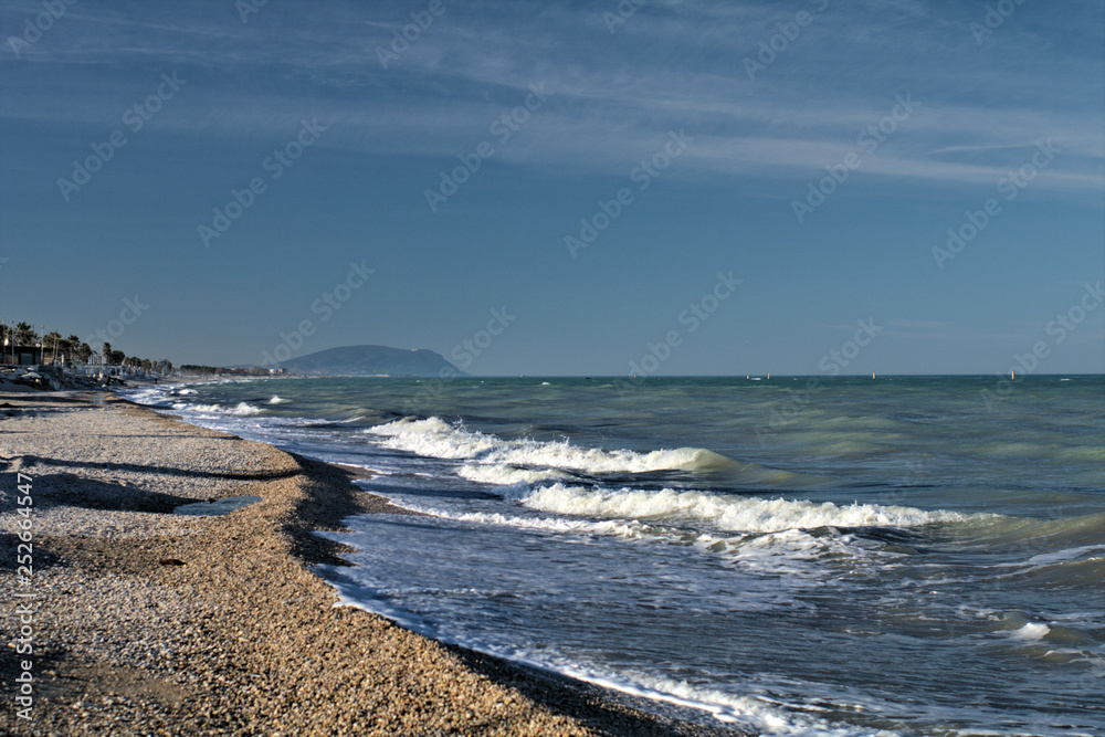 coast of the sea,italy,monte Conero,horizon,landscape,waves,sky,blue,view,