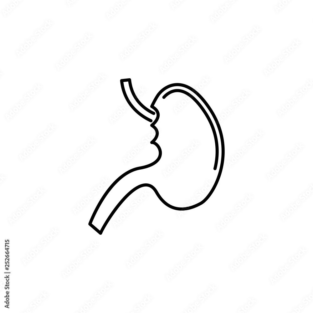 human organ stomach outline icon. Signs and symbols can be used for web, logo, mobile app, UI, UX human organ stomach outline icon. Signs and symbols can be used for web, logo, mobile app, UI, UX
